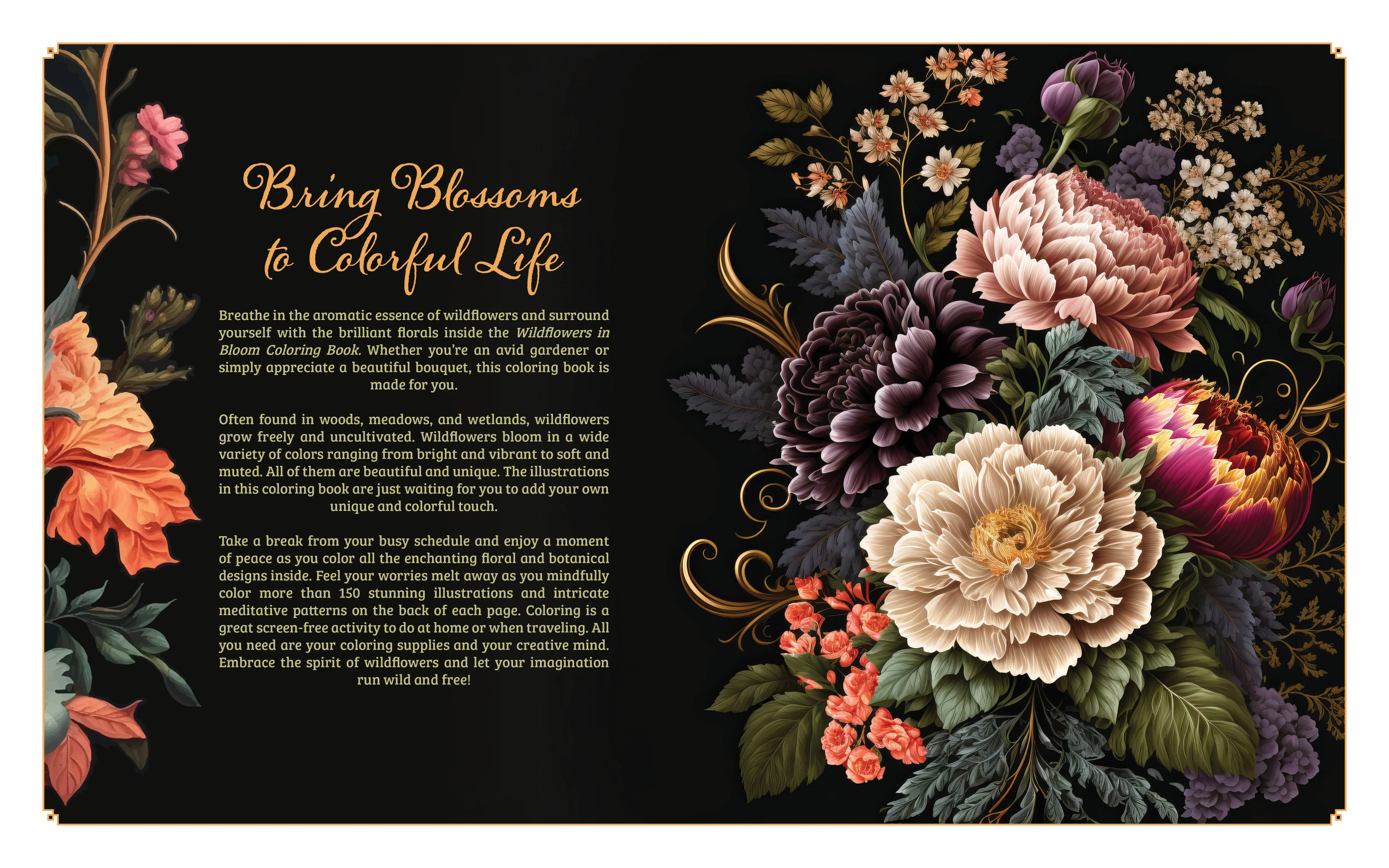 Wildflowers In Bloom, Coloring Book - Image 2