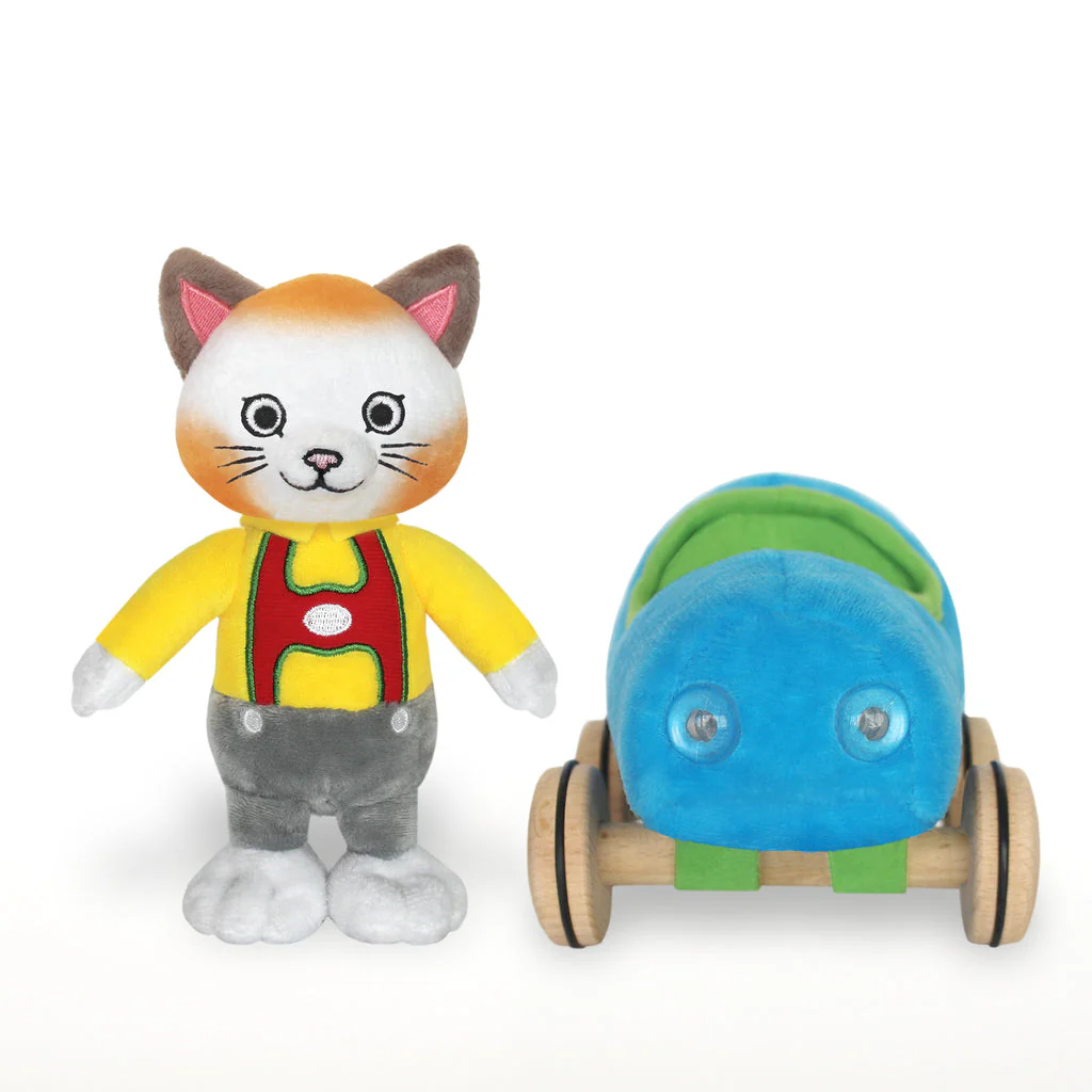 Yottoy - Huckle Cat Soft Toy with Car