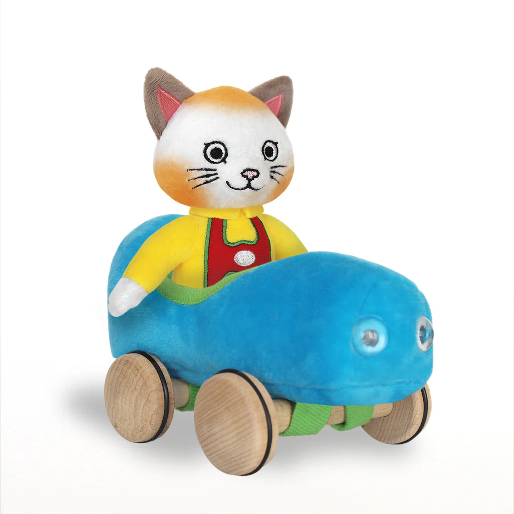 Yottoy - Huckle Cat Soft Toy with Car - Image 3