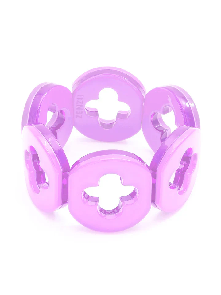 Zenzii - Felicity Resin Clover Bracelet, Lavender