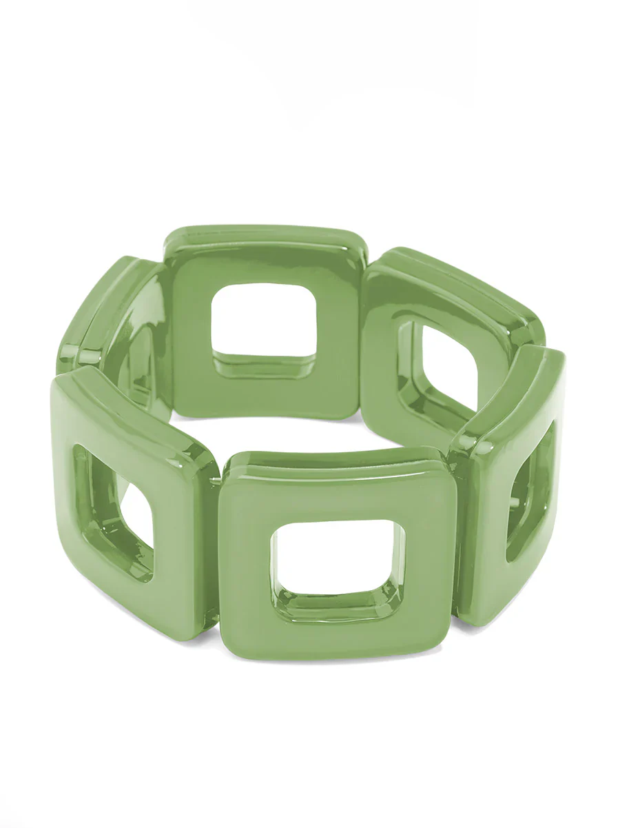 Zenzii - Miranda Resin Block Bracelet, Sage